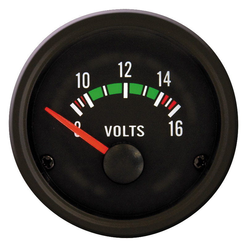 Performance Instrument Black Voltage 8-16 Volt 52mm