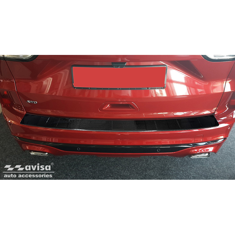 Real 3D Carbon Rear bumper protector  Ford Kuga III ST-Line/Vignale/Hybrid 2019-2024 & FL 2024- 'Ribs'
