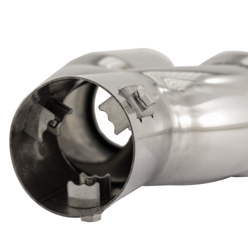 Simoni Racing Exhaust Tip Double Round/Slanting Inox - Ø76xL230mm - Installation ->58mm
