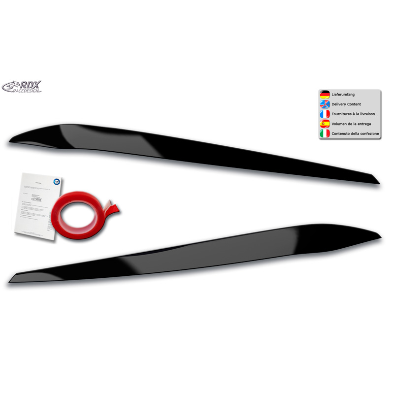Head light spoilers  Volkswagen Touran (5T) 2015- (LED) (ABS Gloss Black)