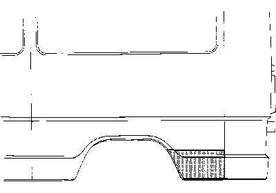 eindstuk, wb = 3700, links Mercedes W601/W602, 207D, 1977 -