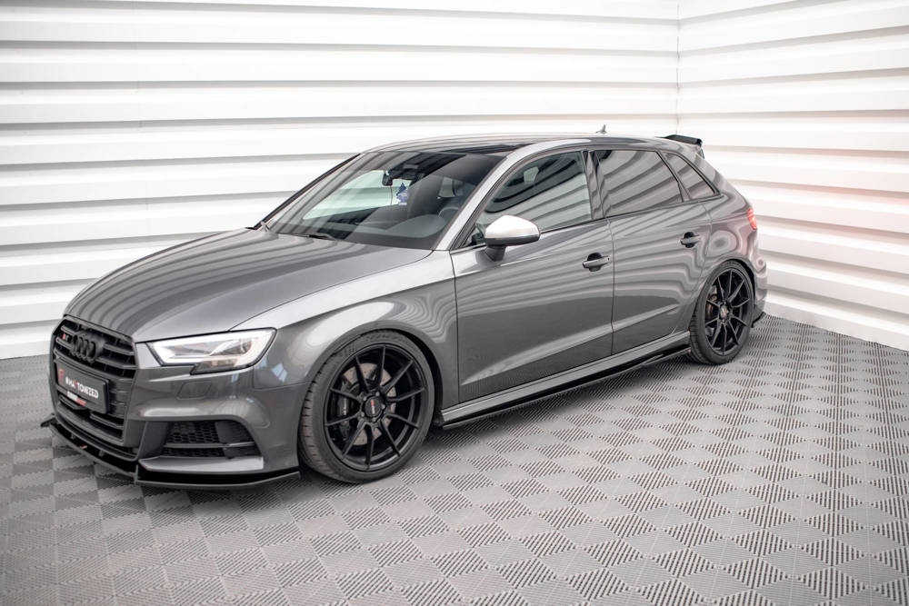 Zijskirts passend voor Audi S3 Sportback 8V FL Maxton Glans Zwart