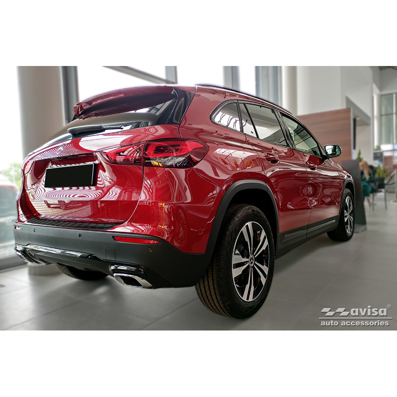 Black Stainless Steel Rear bumper protector  Mercedes GLA-Class II H247 2020- 'Ribs'