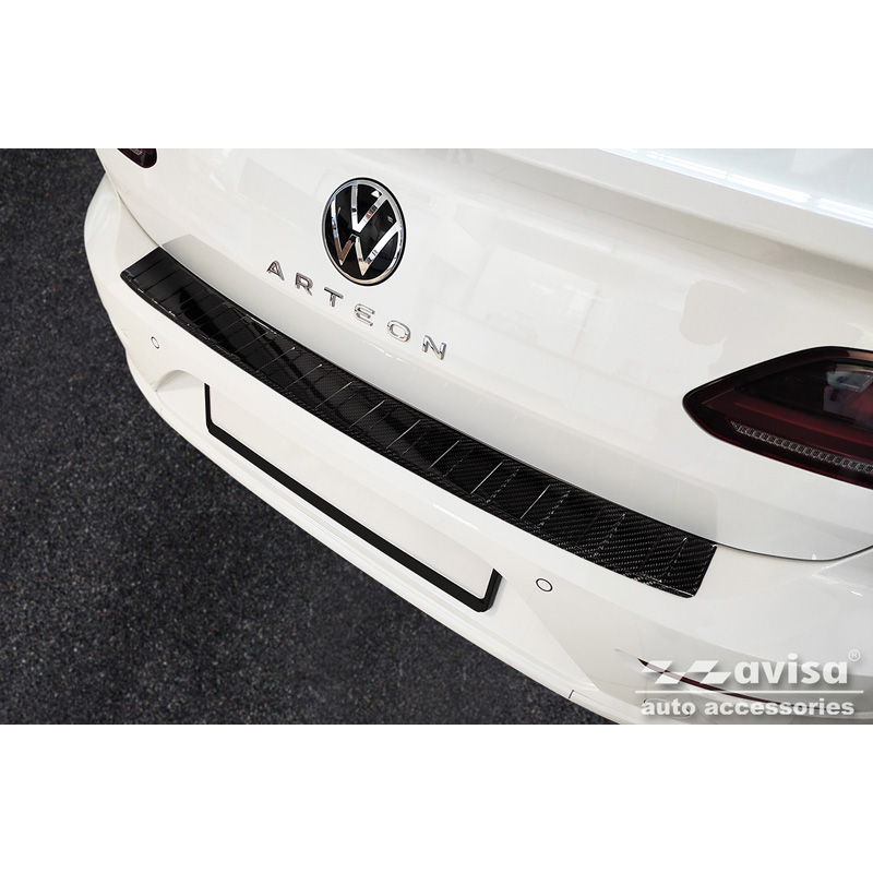 Real 3D Carbon Rear bumper protector  Volkswagen Arteon 2017-2020 & FL 2020- 'Ribs'
