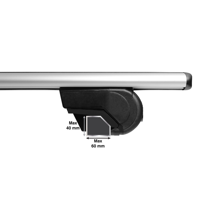Universal Roof bar set Twinny Load Aluminum Fly Bar 124cm for cars with open & closed roof rails