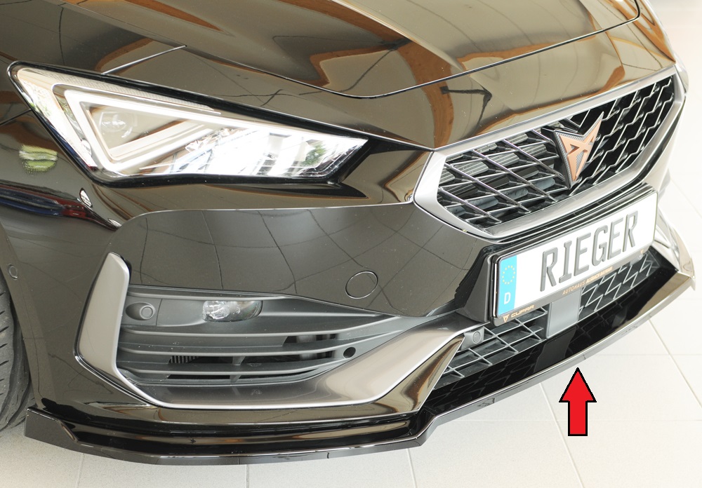 Voorspoiler passend voor Cupra Leon (KL): 09.20-06.2024 glans zwart