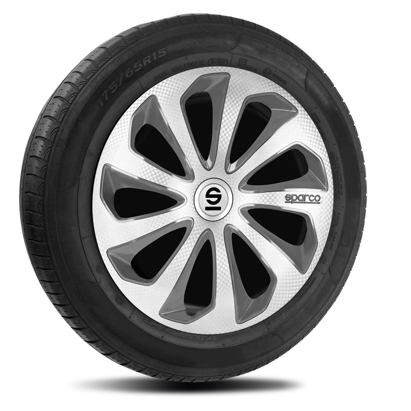 Sparco Wheel Covers Sicilia - 16-inch - Silver/Grey/Carbon - Set of 4 pieces