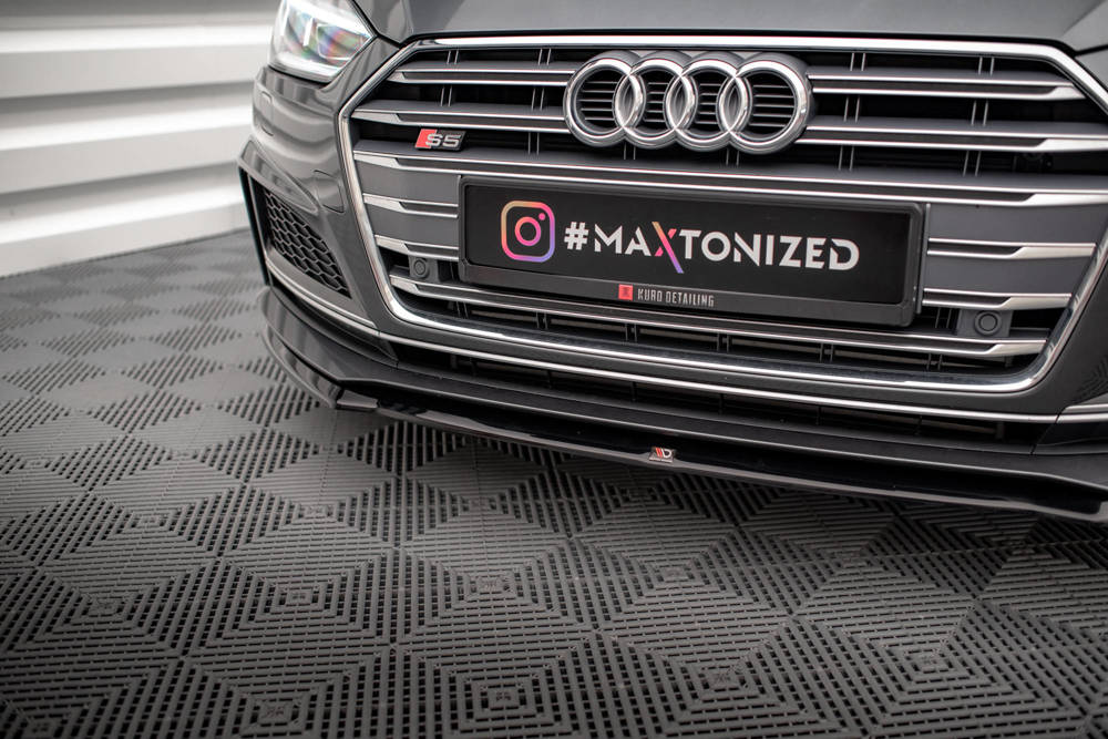 Voorspoiler passend voor Audi S5 / A5 S-Line F5 Coupe / Sportback V.2 Glanzend Zwart