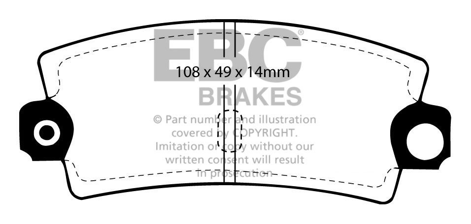 EBC Brakes LOTUS Esprit 2.2 Turbo 85-94 Remblokken achterzijde y