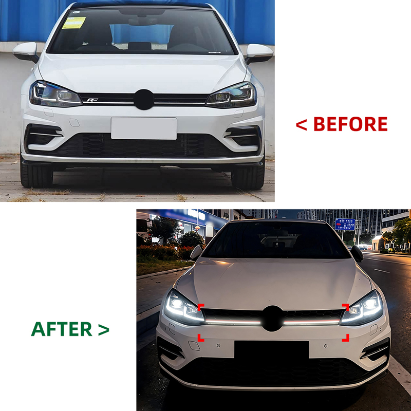 GTi-Look Grill with LED-Strip  Volkswagen Golf VII (7.5) HB/Variant Facelift 2017-2020