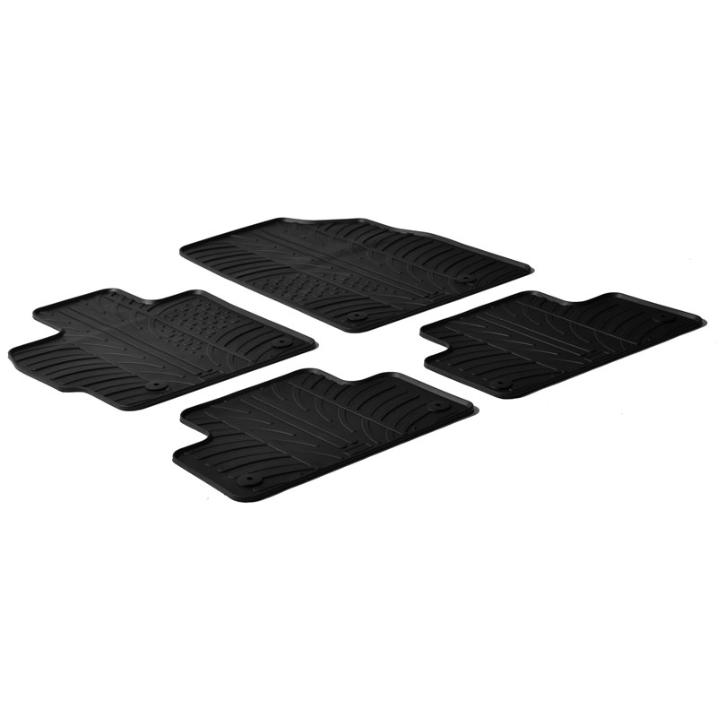 Rubber car mats set  Mazda CX-7 diesel 2007- (T profile 4-pieces + mounting clips)