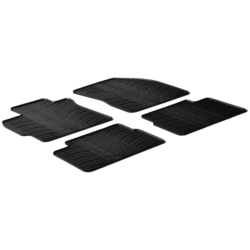 Rubber car mats set  Toyota Auris 2007- (T profile 4-pieces + mounting clips)