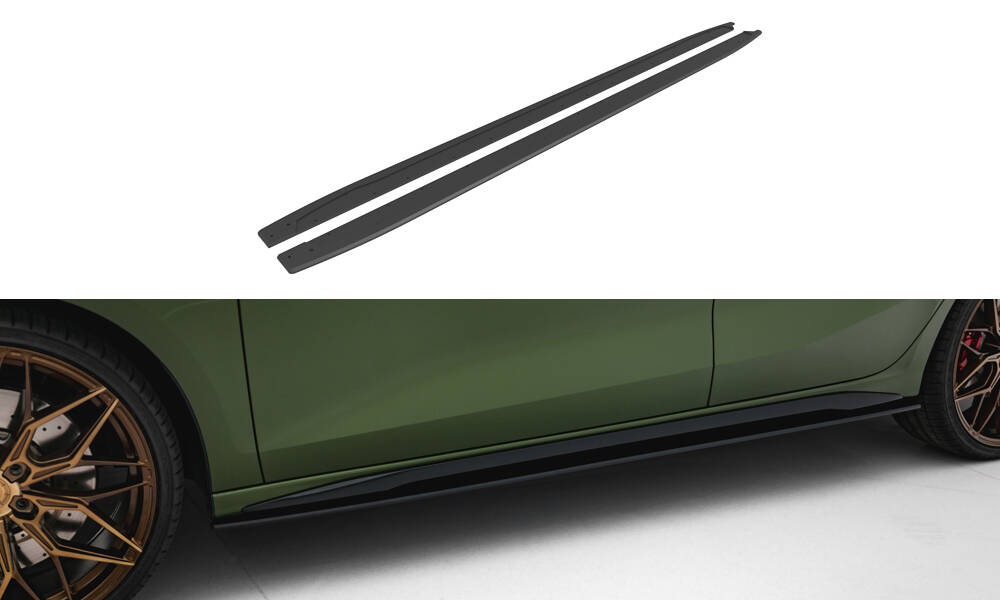 Street Pro Zijskirts passend voor Audi S3 / A3 S-line 8Y Facelift Maxton Glanzend zwart