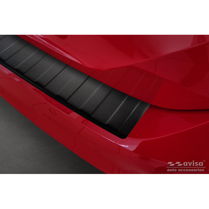 Matt Black Stainless Steel Rear bumper protector  Volkswagen Passat 3G Variant 2014-2023 'Ribs'
