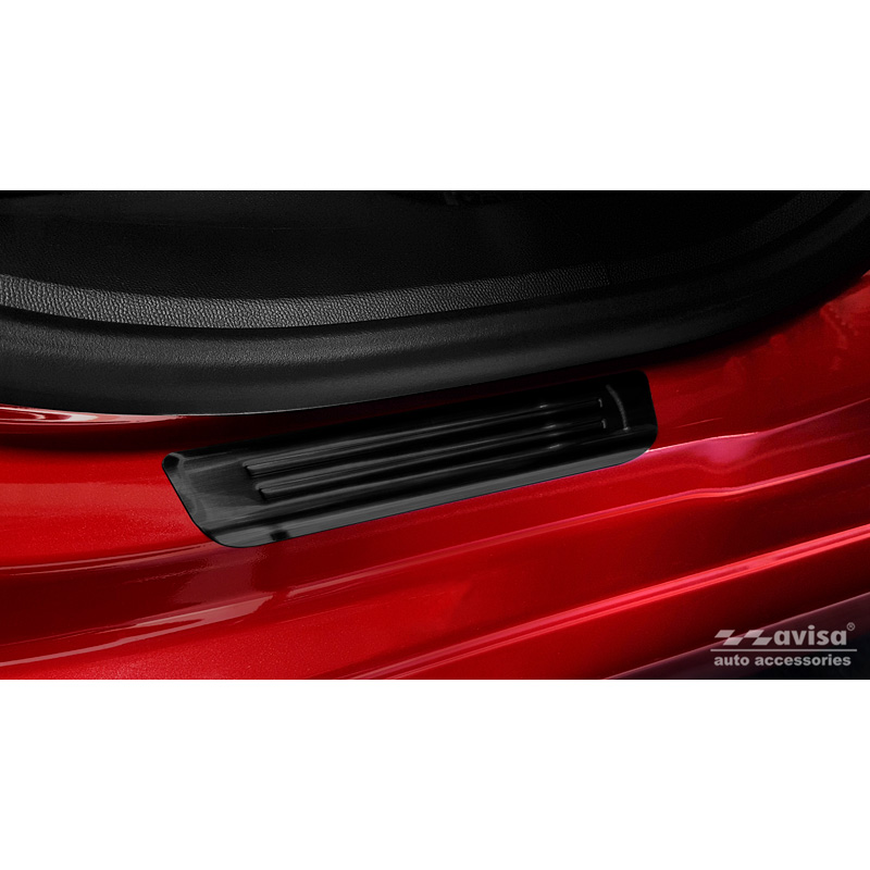 Black Inox door sill protectors  Opel Corsa F HB 5-doors 2019- 'Special Edition' - 4-pieces (excl. Equipment Ultimate)