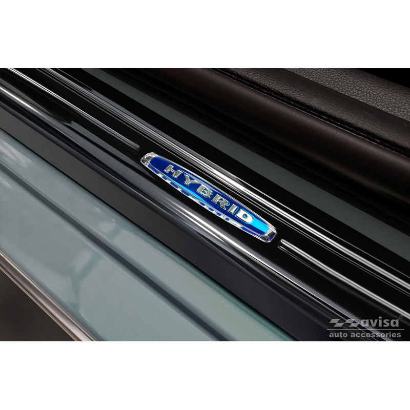 Black Inox door sill protectors  Hyundai Kona 2017-2020 & FL 2020-2023  'Hybrid' - 4-pieces