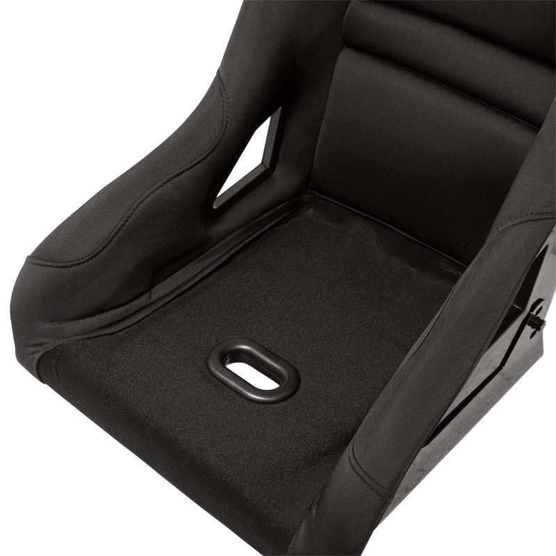 Sport seat 'BS8' - Black - Non-reclinable fibreglass back-rest - incl. slides