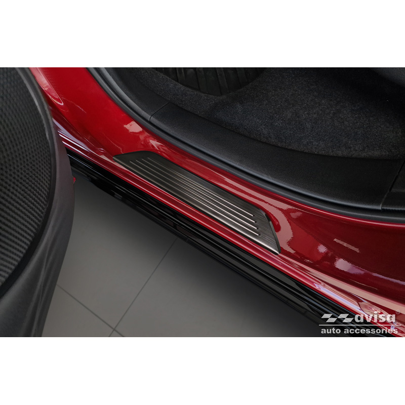 Black Inox door sill protectors  Honda ZR-V (RZ4) 2023- - 'Lines' - 4-pieces