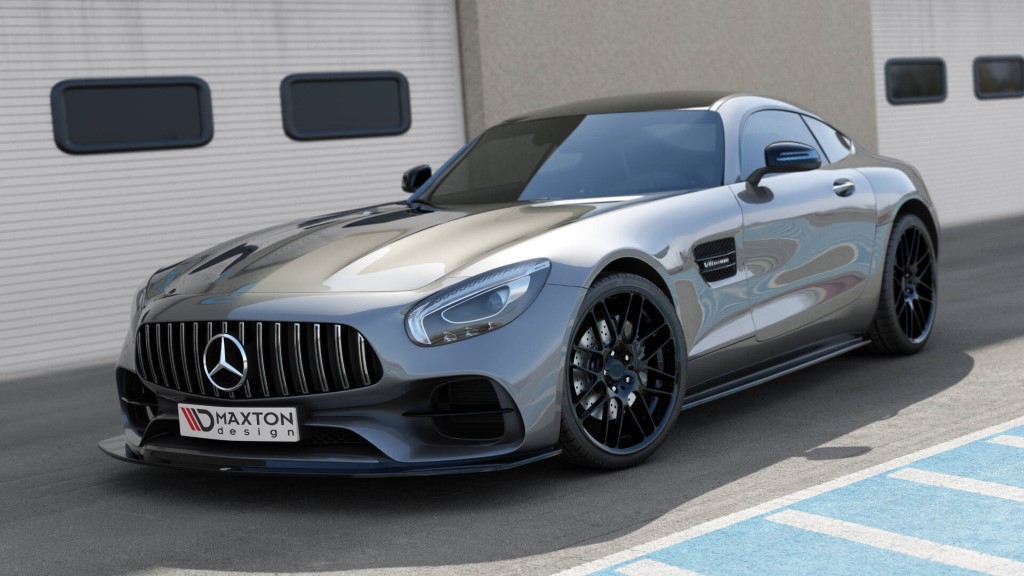 Voorspoiler passend voor Mercedes AMG GT S C190 Glans Zwart