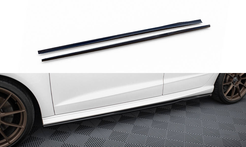 Zijskirts passend voor Audi S3 / A3 S-Line 8V Sportback Maxton Glans Zwart
