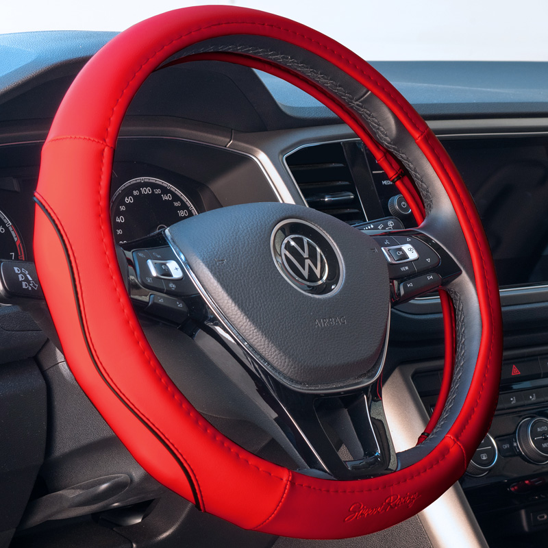 Simoni Racing Steering Wheel Cover Pretty - Red Ecoleather - 37-39cm
