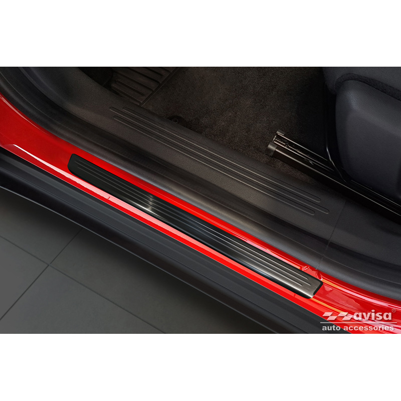 Black Inox door sill protectors  Fiat 600(e) (365_) 2023- - 'Lines' - 4-pieces