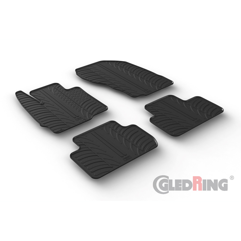 Rubber car mats set  Mitsubishi Eclipse Cross 10/2017- (T profile 4-pieces + mounting clips)