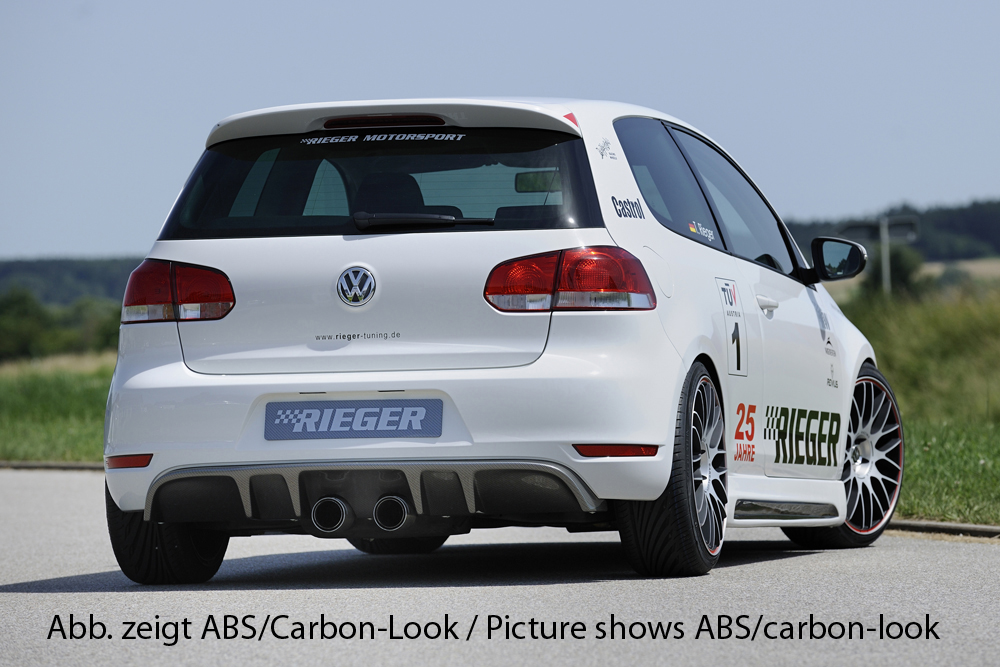 Diffuser passend voor Volkswagen Golf 6 GTI GTD Rieger Glans Zwart