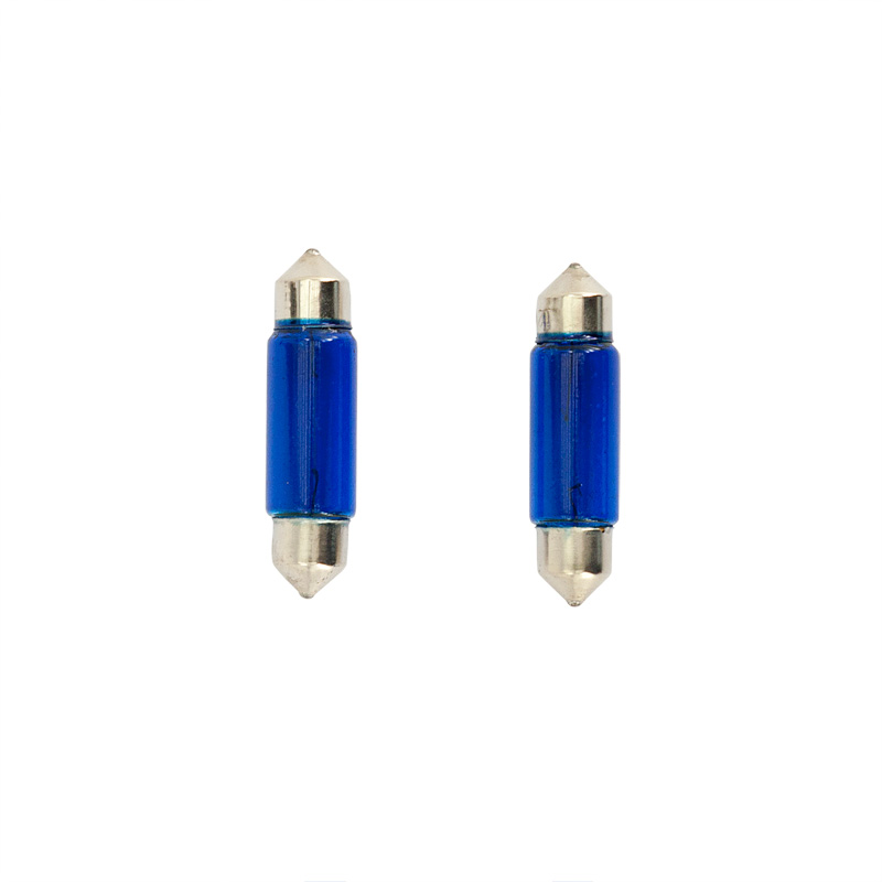 Festoon Bulbs 10W/12V 11x39mm Blue (Coated), set of 2 pieces