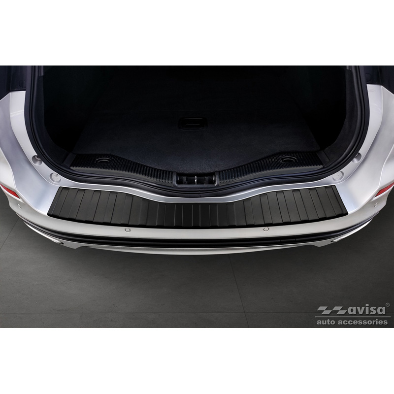 Matt Black Stainless Steel Rear bumper protector  Ford Mondeo V Wagon 2014- 'Ribs'